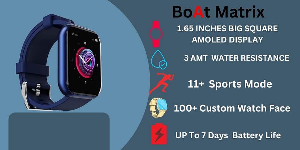 BoAt Matrix- Smartwatch: A sleek and stylish smartwatch designed by BaAt with advanced features.